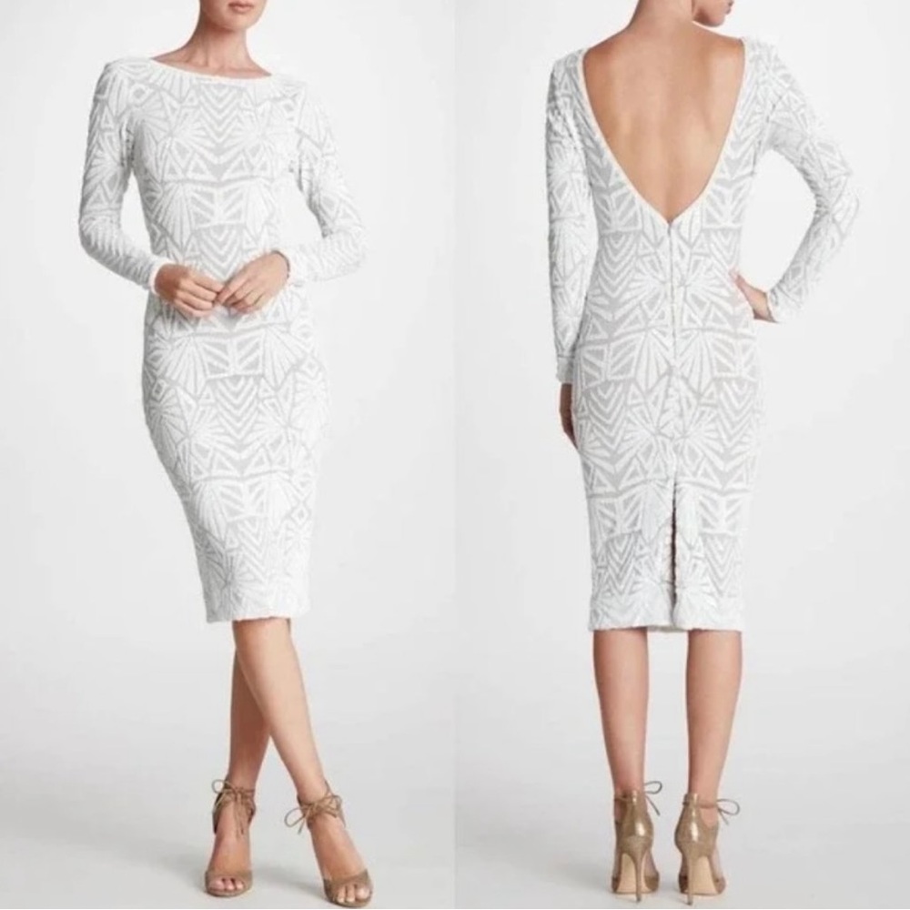 Dress the Population Emery Sequins Iconic Midi Dress. Never Worn, New - Size L